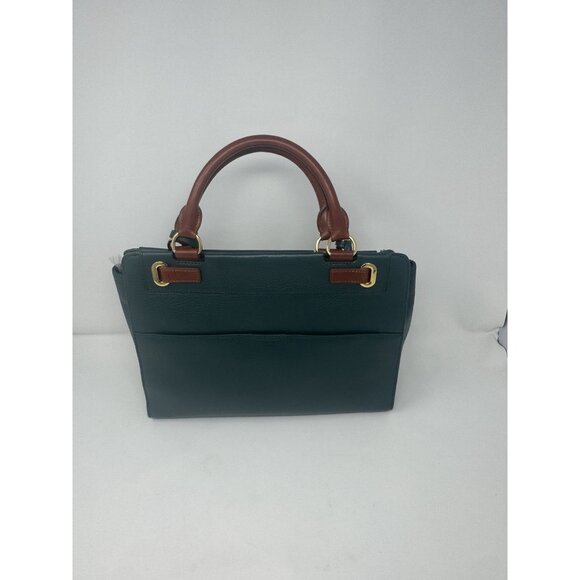 Isaac Mizrahi Emerald Green 100% Leather Handbag & Crossbody Bag - Picture 9 of 16